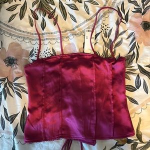 Urban lace-up satin tank